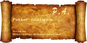 Pekker Atalanta névjegykártya